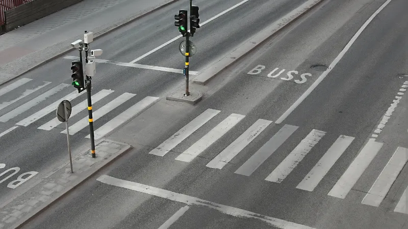 Pedestrian crossing on an urban street